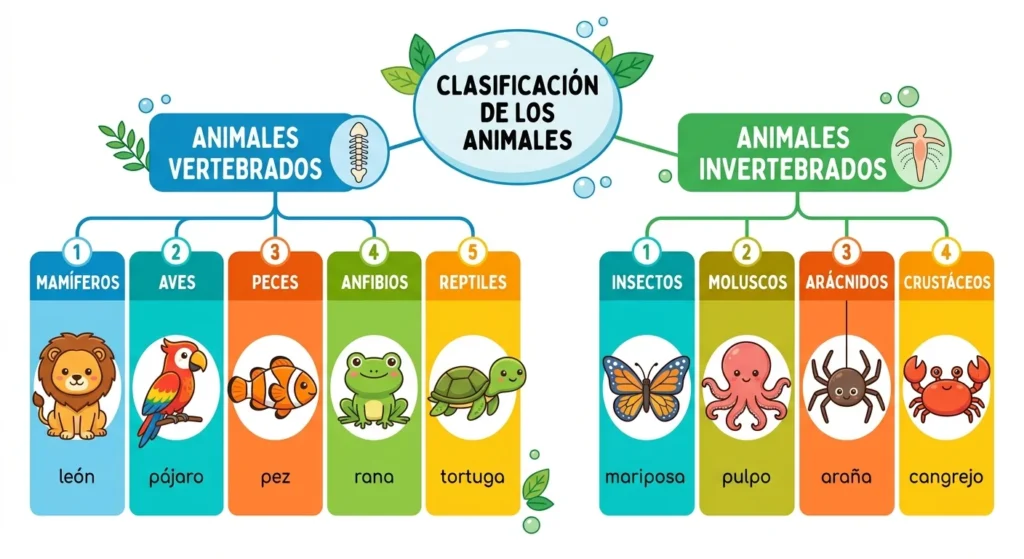 clasificacion de los animales, mapa conceptual