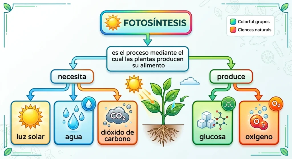 mapa conceptual de la fotosíntesis