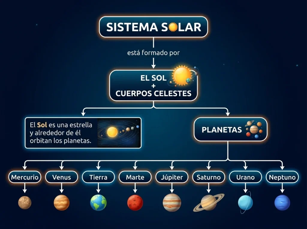 Mapa conceptual del sistema solar